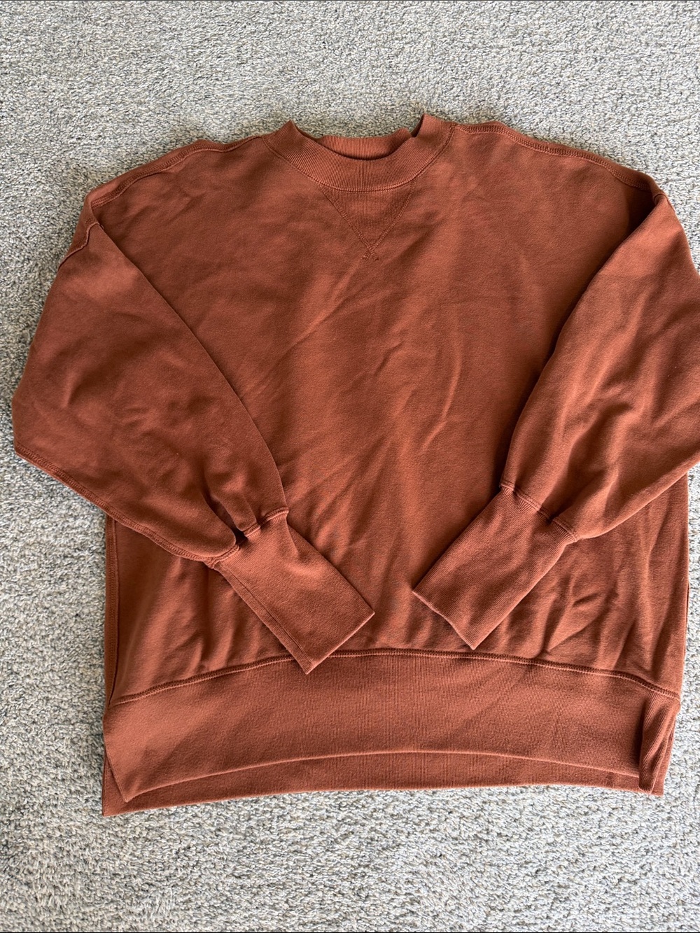 Abercrombie & Fitch Women's Crewneck Sweatshirt in Rust Brown
